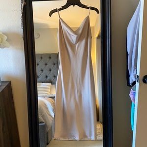 Sheer silk champagne slip dress. Worn once for a wedding.